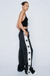 NastyGal Embroidered Star Taping Satin Trousers thumbnail 1