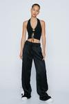 NastyGal Embroidered Star Taping Satin Trousers thumbnail 3