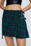 NastyGal Pleated Plaid Buckle Detail Mini Skirt thumbnail 4