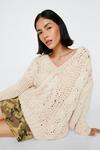 NastyGal Premium Cable Knit Oversized Jumper thumbnail 1