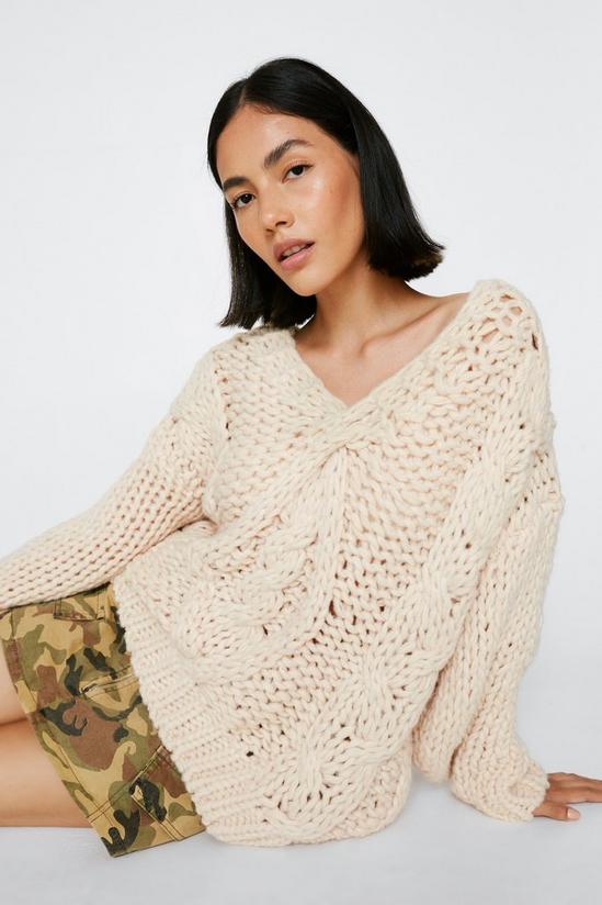 NastyGal Premium Cable Knit Oversized Jumper 1