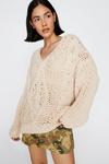 NastyGal Premium Cable Knit Oversized Jumper thumbnail 3