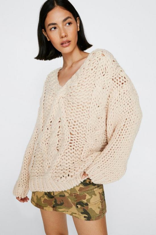 NastyGal Premium Cable Knit Oversized Jumper 3