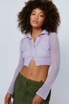 NastyGal Collared Button Up Cropped Cardigan thumbnail 1