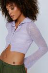 NastyGal Collared Button Up Cropped Cardigan thumbnail 3