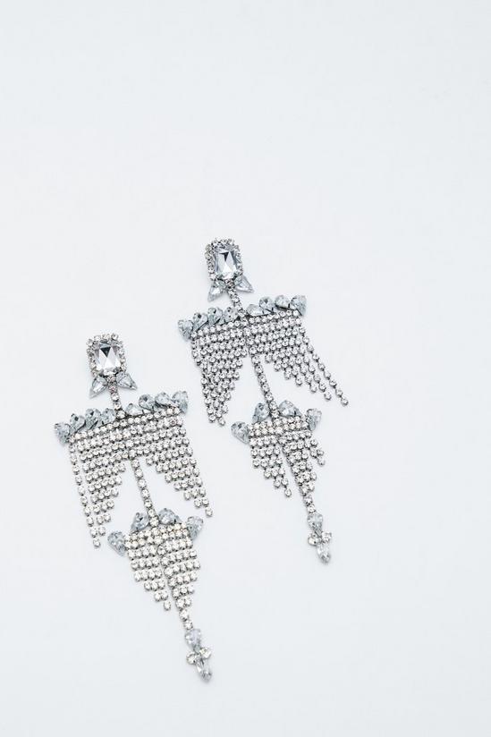 NastyGal Two-Tiered Diamante Earrings 3