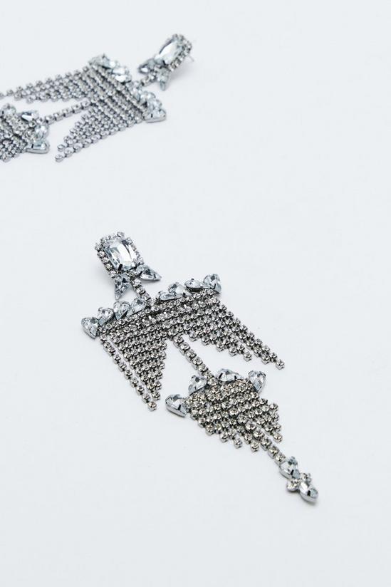 NastyGal Two-Tiered Diamante Earrings 4