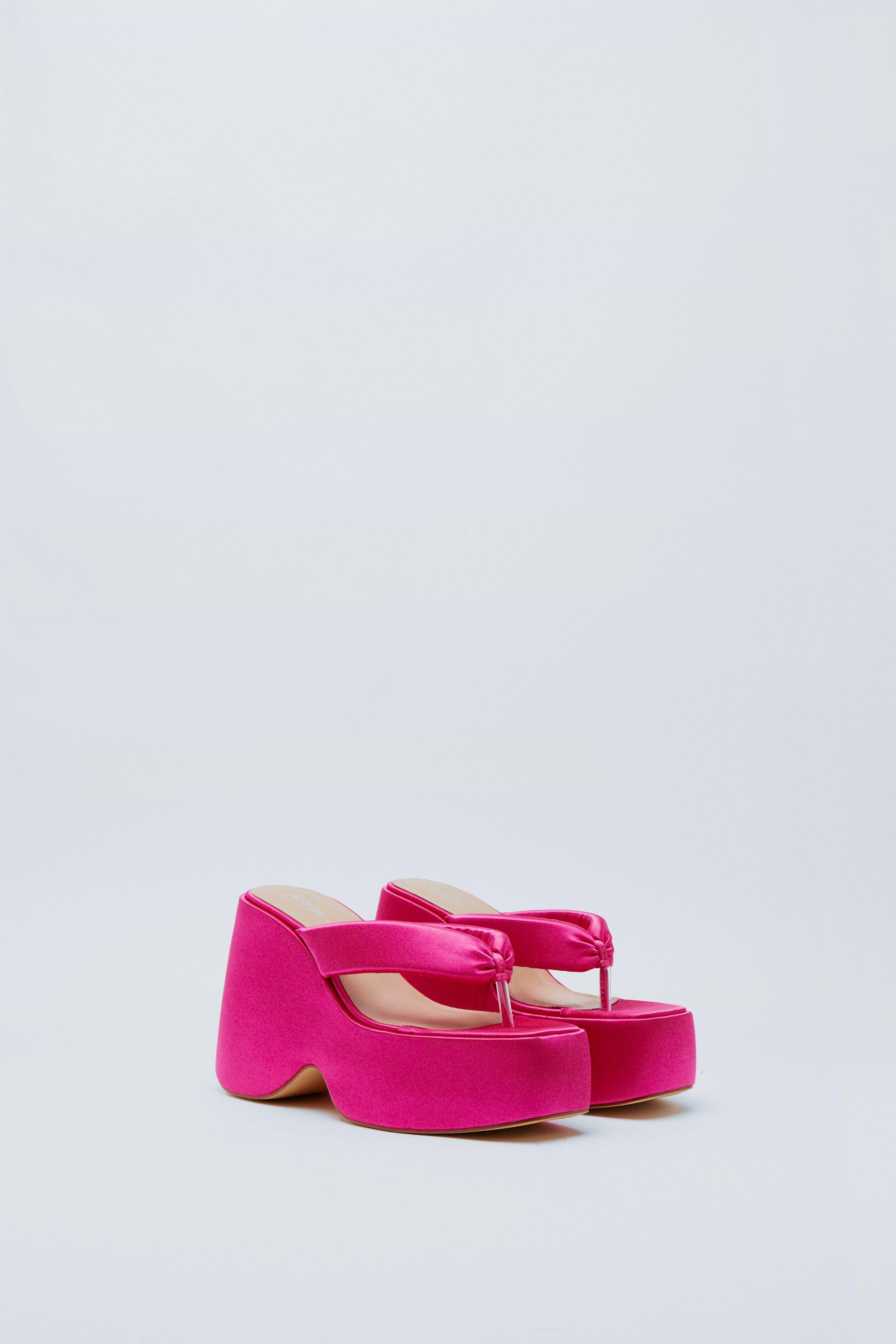 Hot pink wedge flip hot sale flops