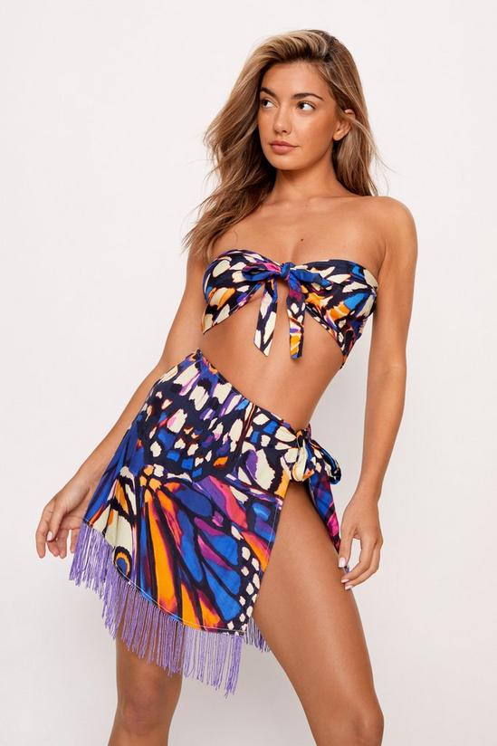 NastyGal Rayon Twill Butterfly Tie Bandeau Top 1