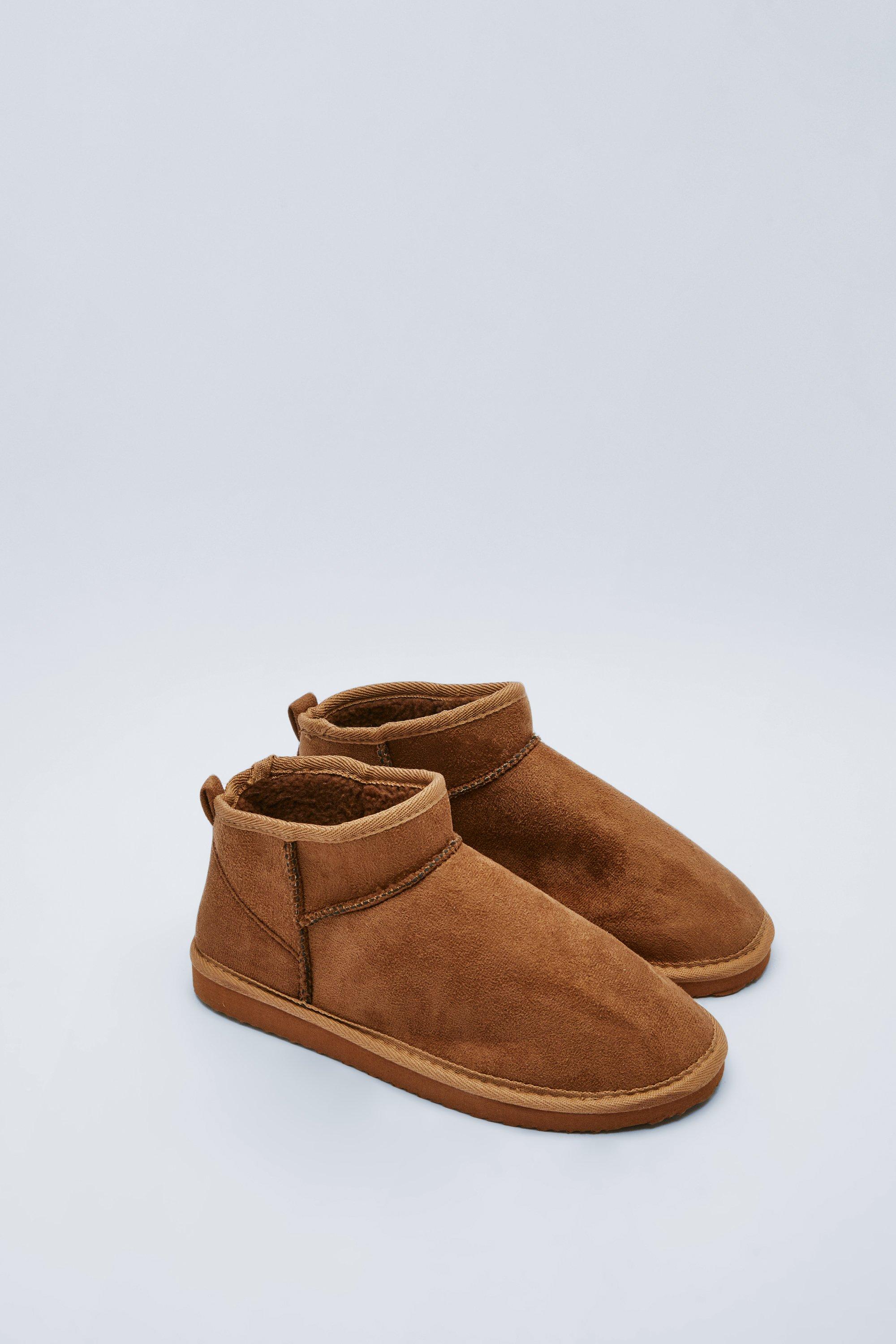 Faux suede best sale slipper boots