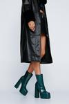 NastyGal Faux Croc Double Platform Heeled Ankle Boots thumbnail 2