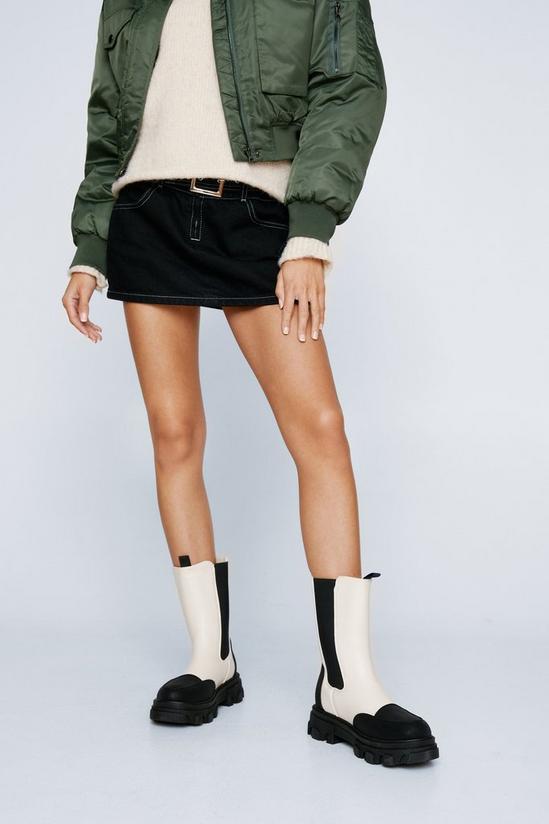 NastyGal Faux Leather Contrast Chelsea Boots 2