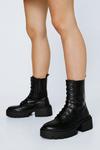 NastyGal Faux Leather Chunky Hiker Boots thumbnail 1