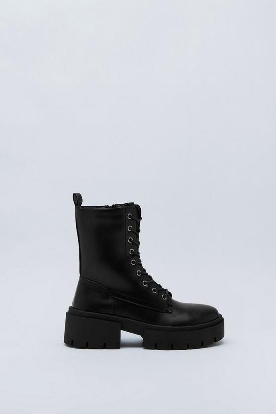 NastyGal Faux Leather Chunky Hiker Boots 3