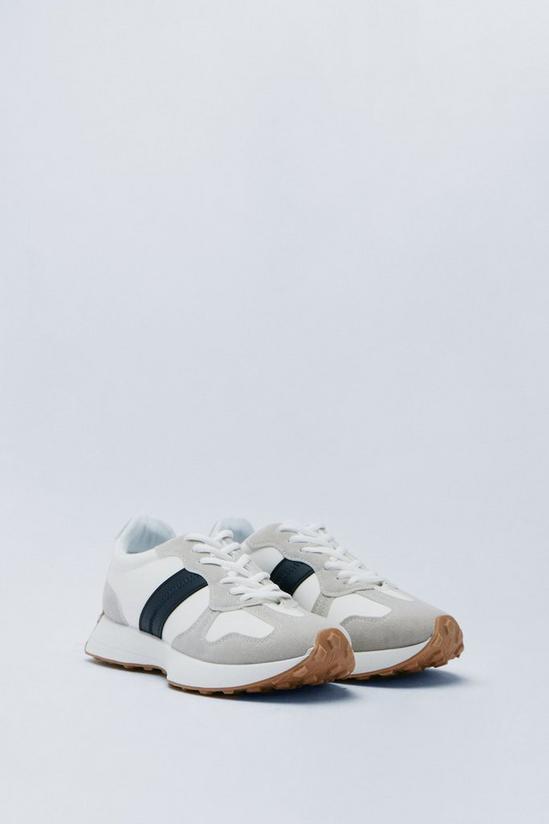 NastyGal Faux Leather And Suede Colorblock Sneakers 4
