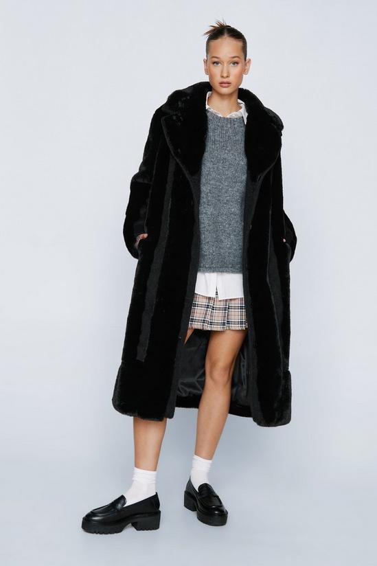NastyGal Petite Faux Fur Panelled Wool Coat 1