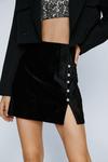 NastyGal Diamante Button Velvet Mini Pelmet Skirt thumbnail 2