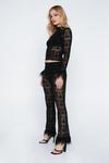 NastyGal Lace Feather Trim Flare Pants thumbnail 2