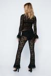 NastyGal Lace Feather Trim Flare Pants thumbnail 4