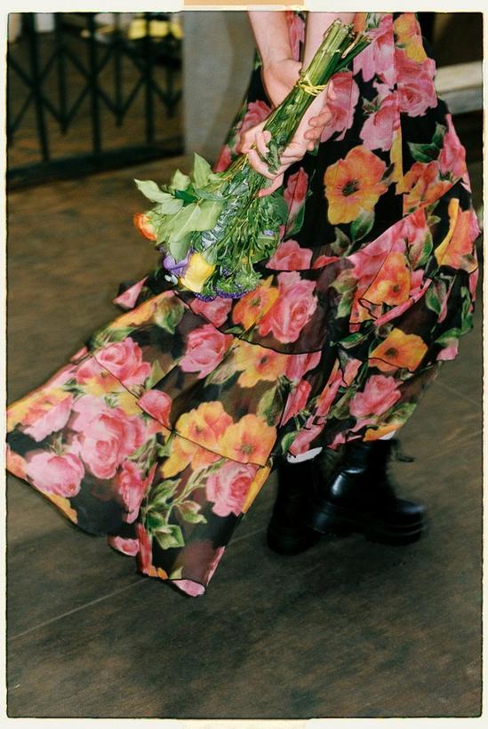 NastyGal Floral Print Chiffon Ruffle Maxi Dress 2