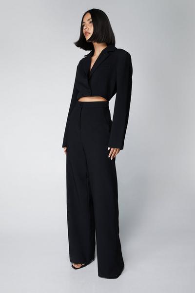 NastyGal black Tailored Cut Out Jumpsuit