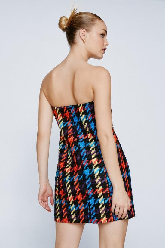 NastyGal Multicolor Boucle Tailored Bandeau Mini Dress 4