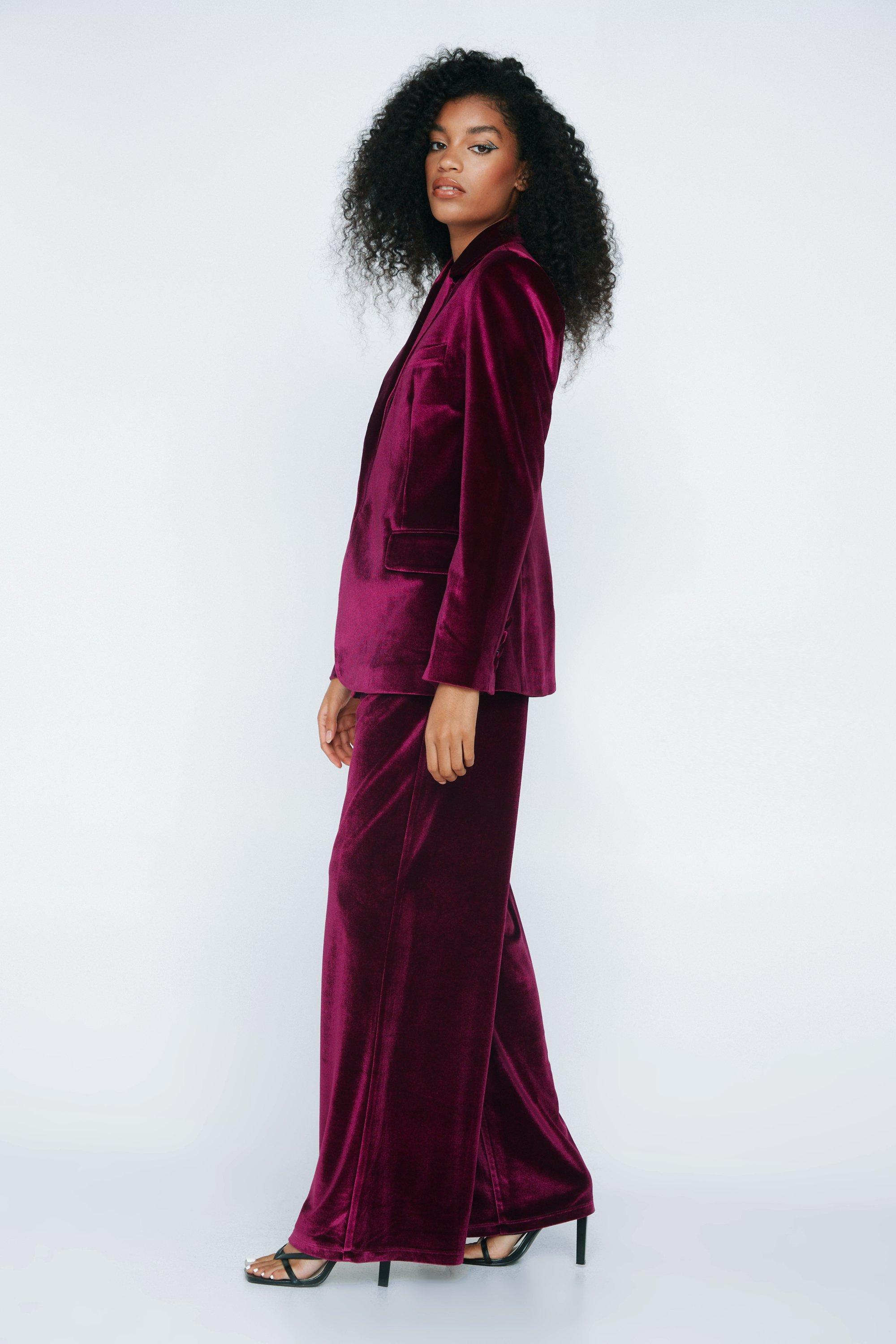 Velvet trouser suit hot sale womens uk