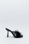 NastyGal Feather Trim Strappy Mule thumbnail 3