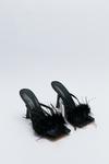NastyGal Feather Trim Strappy Mule thumbnail 4