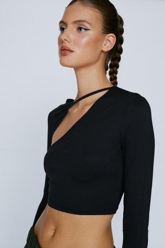 NastyGal Front Cut Out Detail Long Sleeved Top 2
