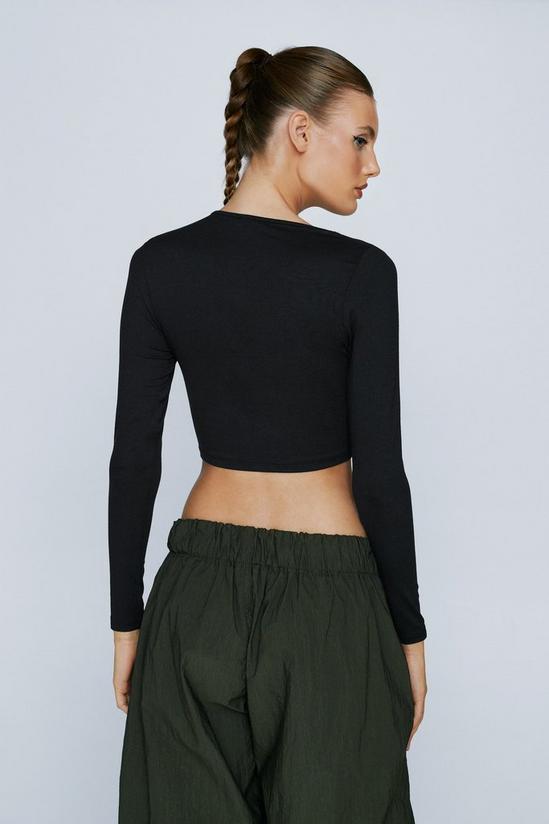 NastyGal Front Cut Out Detail Long Sleeved Top 4