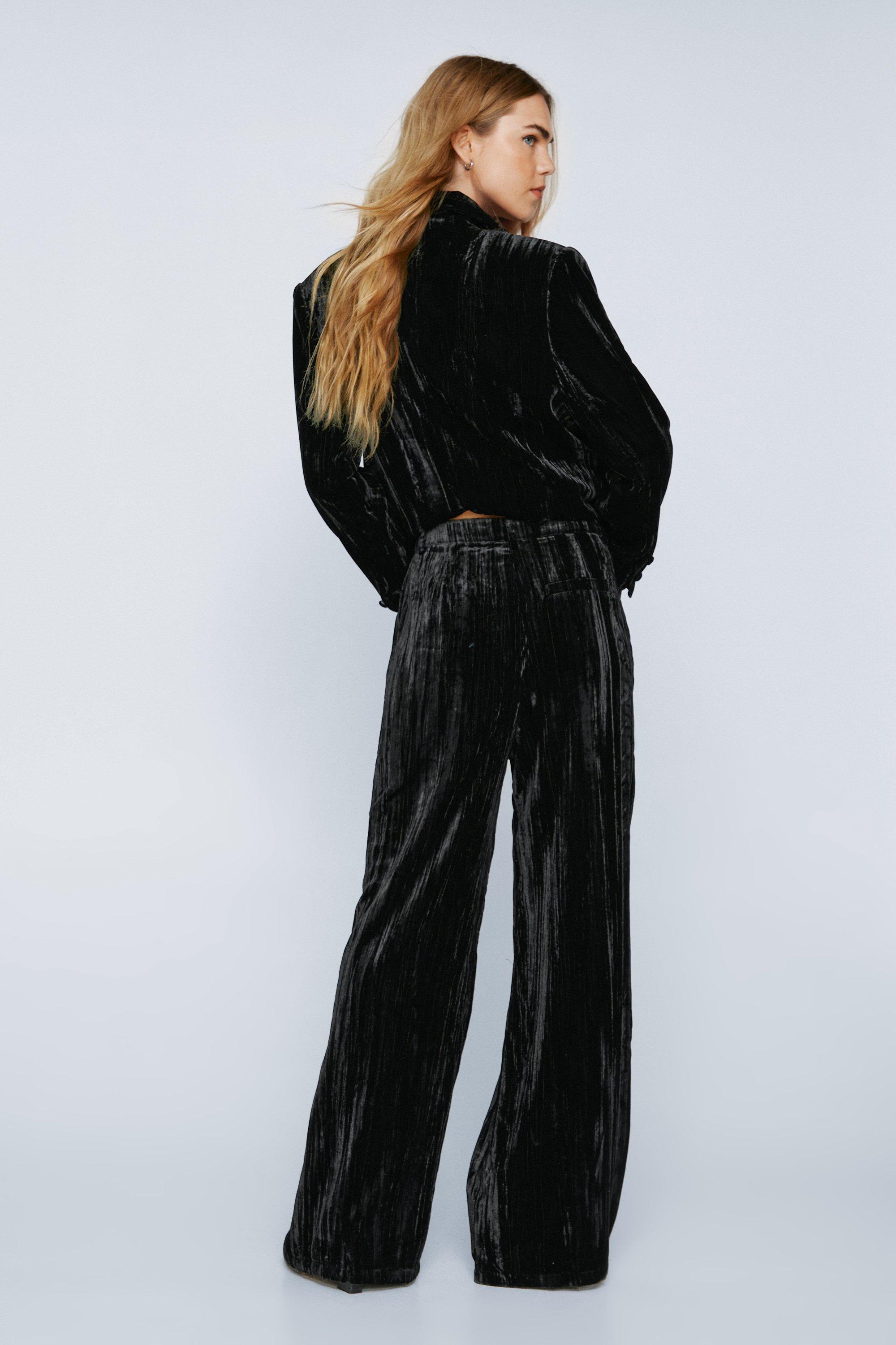 Black velvet 2024 palazzo pants