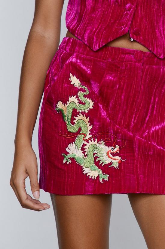 NastyGal Premium Embroidered Velvet Mini Skirt 1