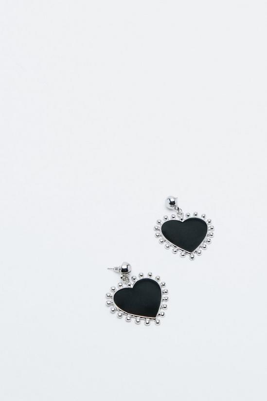 NastyGal Heart Drop Detail Earrings 3