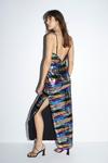 NastyGal Multi Colour Stripe Sequin Strappy Maxi Dress thumbnail 3