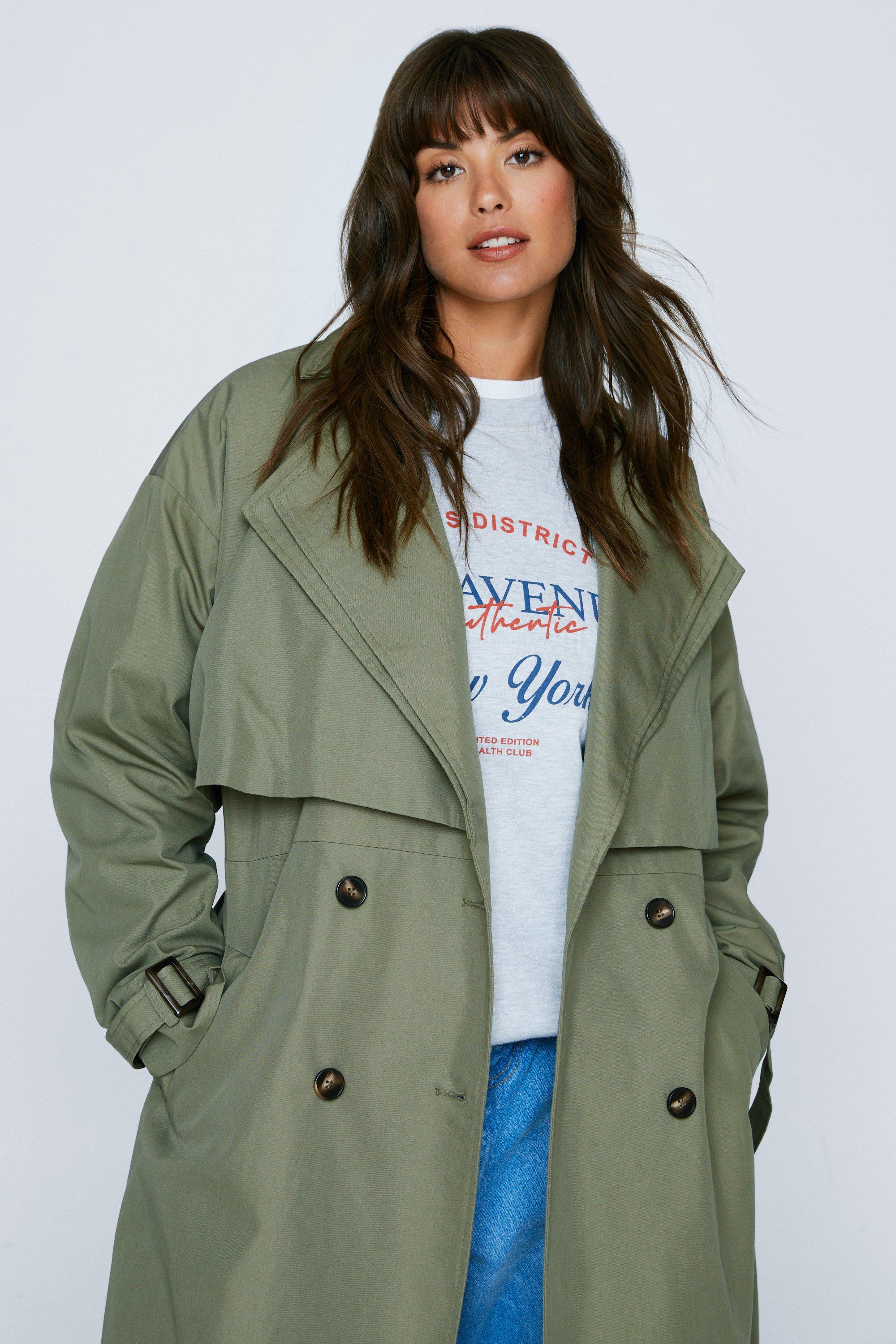 Women's plus size sales trench coat