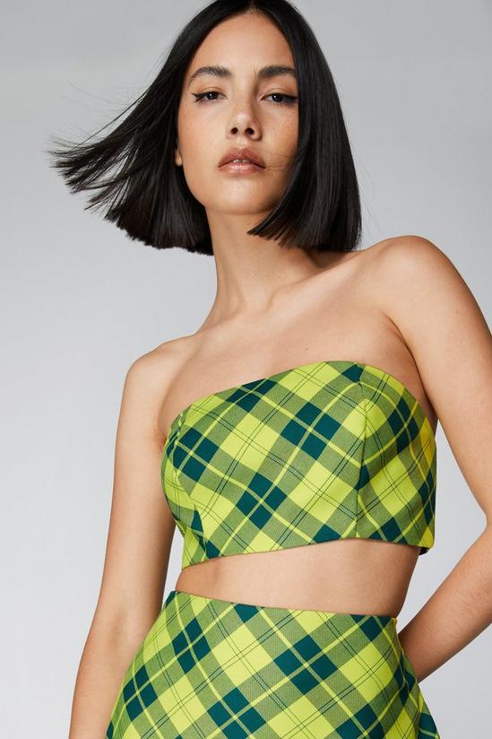 NastyGal Check Tailored Bandeau Bralet 1