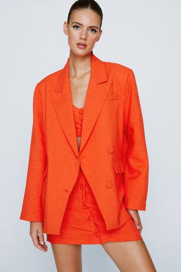 Asymmetric Single Breasted Blazer orange