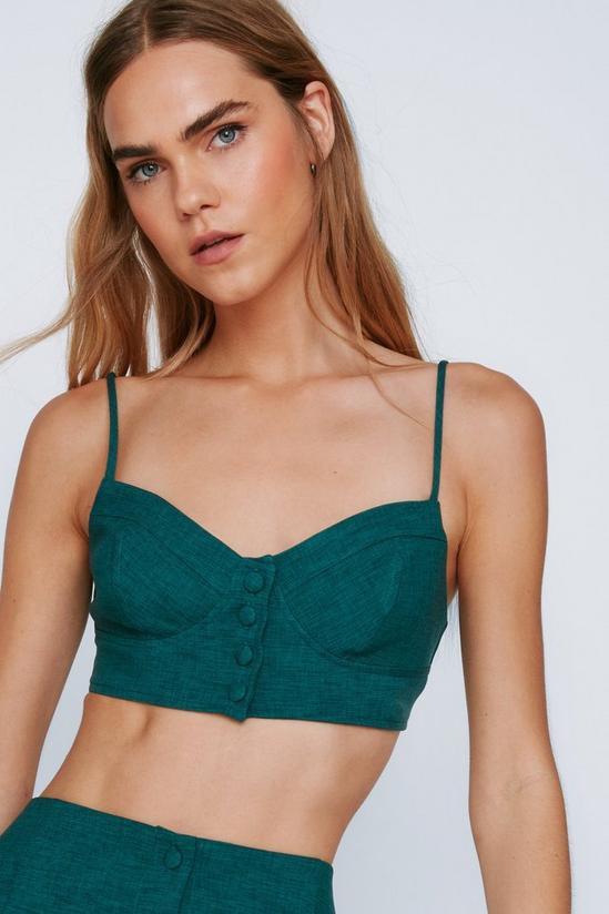NastyGal Tailored Button Front Bralette Top 2