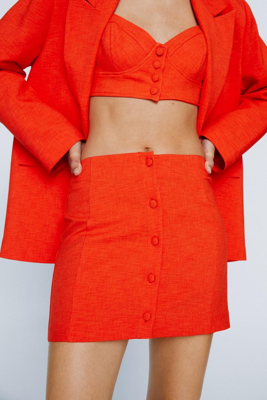 Orange Tailored Mini Skirt image number 1