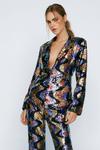 NastyGal Wave Sequin Single Breasted Cinched Blazer thumbnail 1