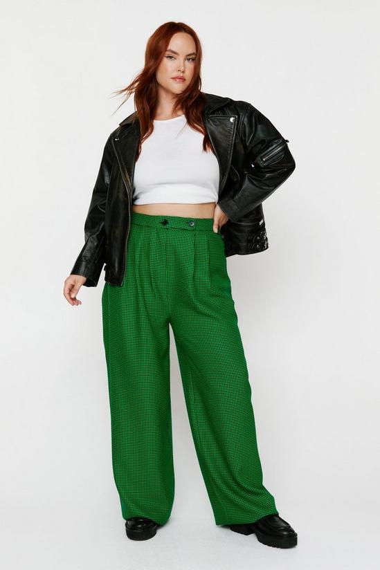 NastyGal Plus Size Super Wide Leg Check Trousers 1