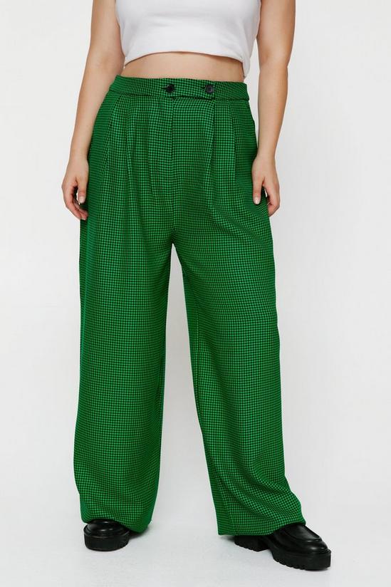 NastyGal Plus Size Super Wide Leg Check Trousers 2