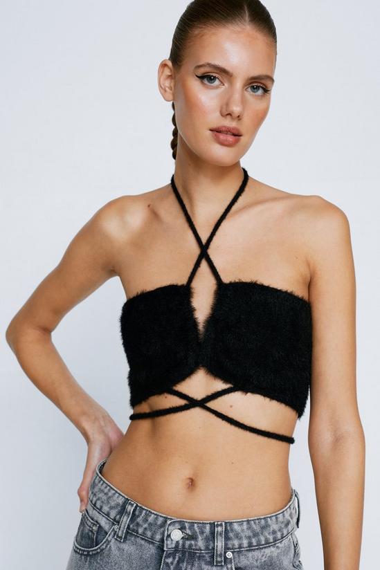 NastyGal Fluffy Flossed Waist Knitted Bandeau 1