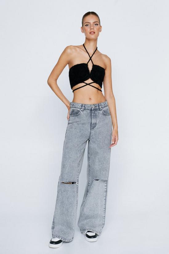NastyGal Fluffy Flossed Waist Knitted Bandeau 2