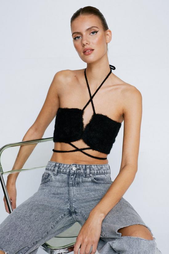 NastyGal Fluffy Flossed Waist Knitted Bandeau 3