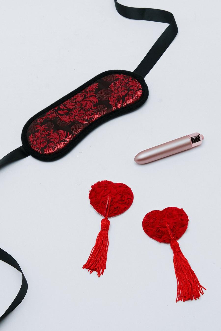 Red Nipple Covers Eye Mask And Bullet Set
