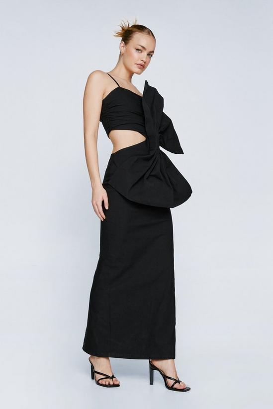 NastyGal Statement Bow Detail Cut Out Midi Dress 2
