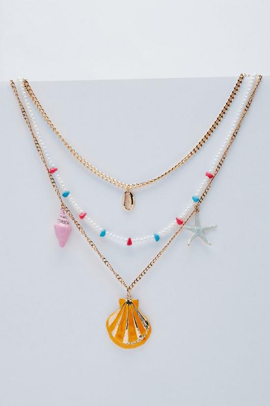 NastyGal Sea Shell Layered Detail Necklace 3