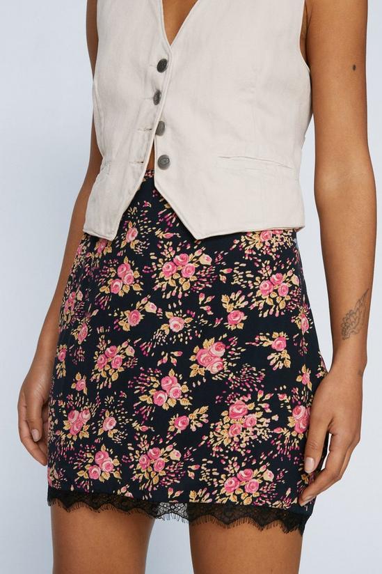 NastyGal Floral Lace Trim Mini Skirt 3